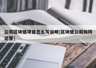 公司区块链项目怎么写说明[区块链公司如何运营]